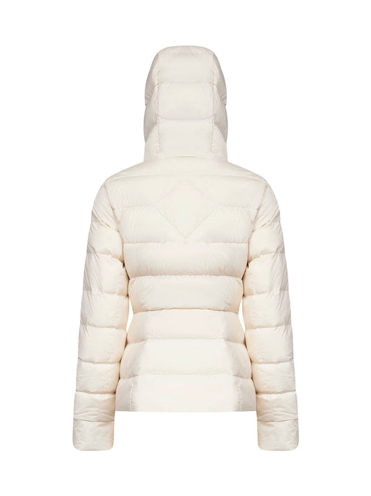 Ivory Clair Tonal Label hooded jacket