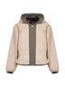 Beige fleece Alberni reversible bomber jacket