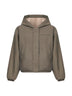 Beige fleece Alberni reversible bomber jacket