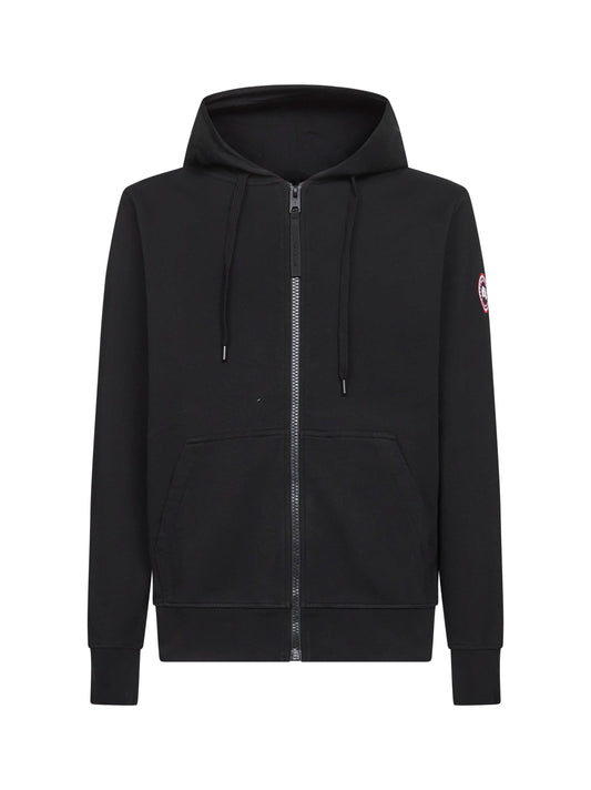 Felpa con zip e con cappuccio Huron nera