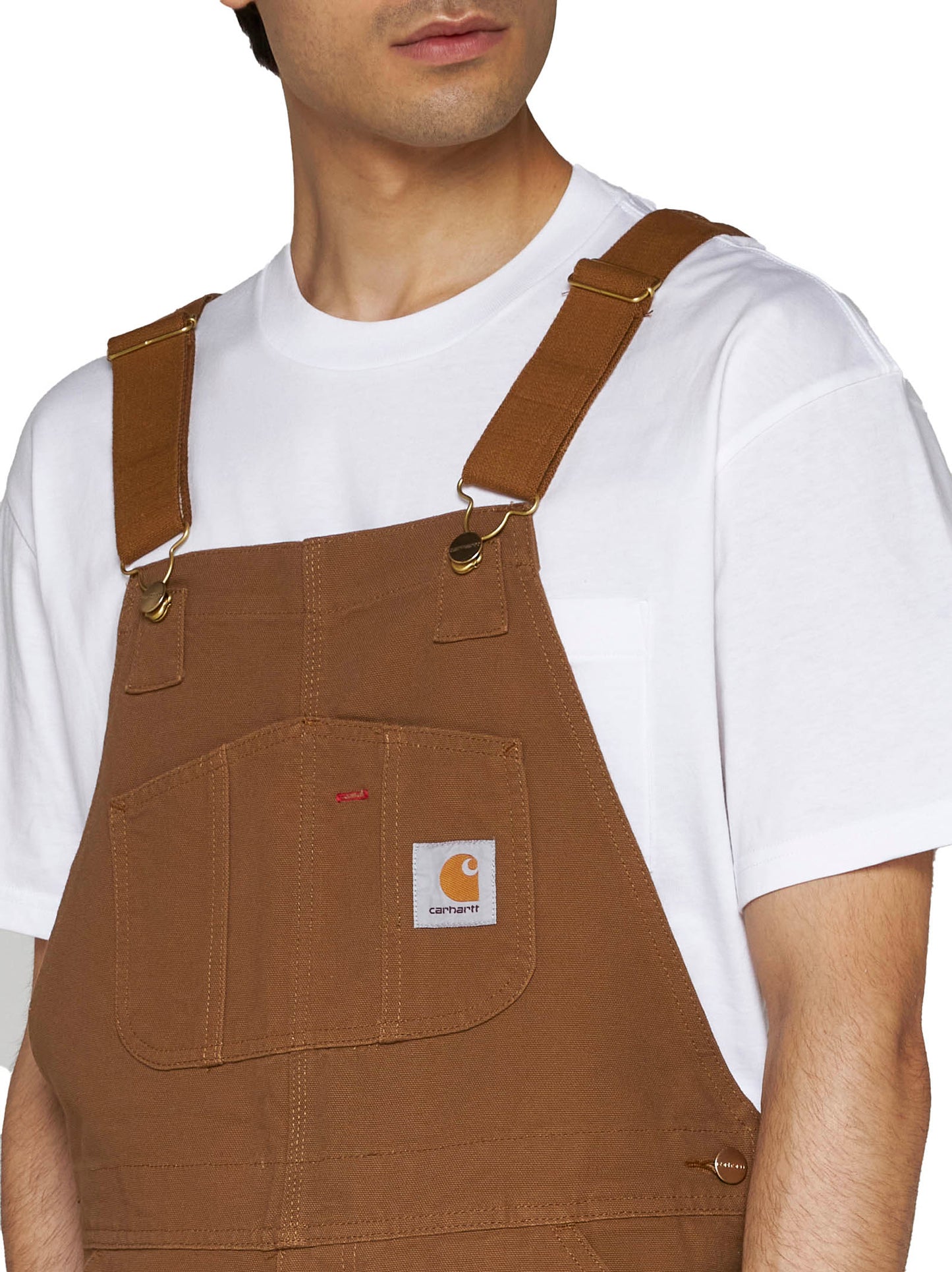Bib straight canvas overalls