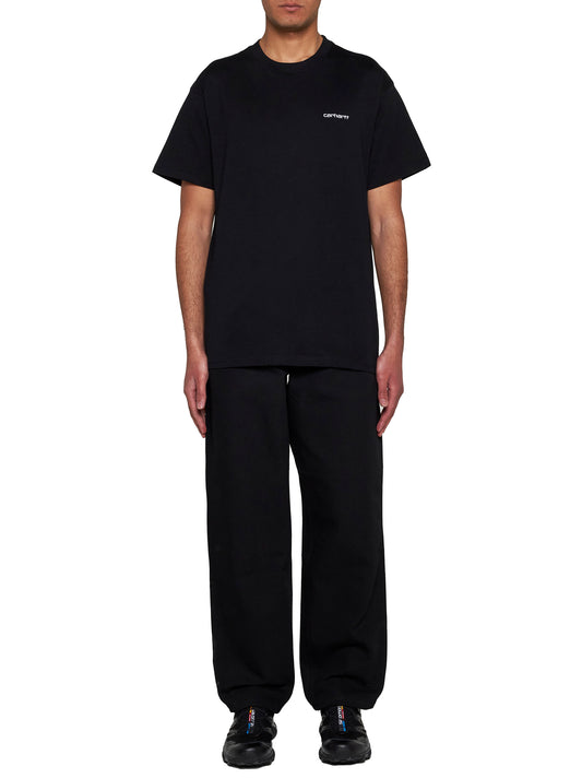 Black S/S Script Embroidery T-shirt