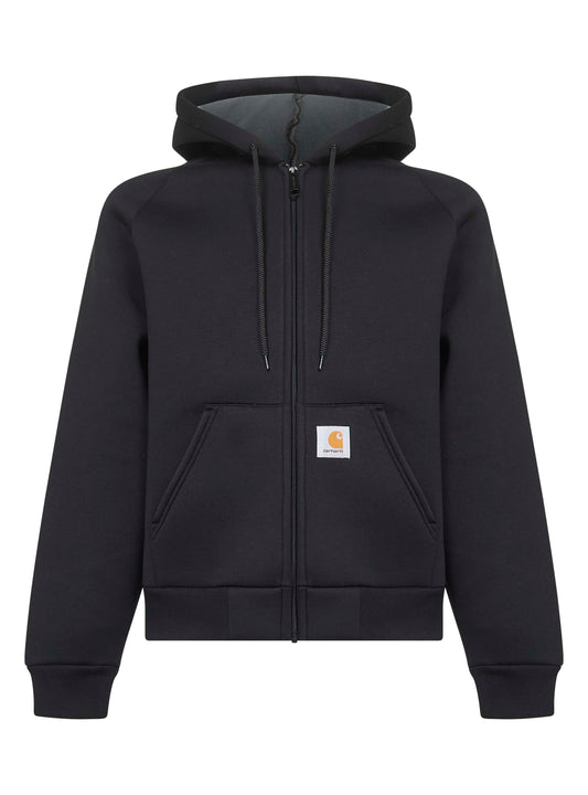 Black Car-Lux Hooded Jacket zip-up hoodie
