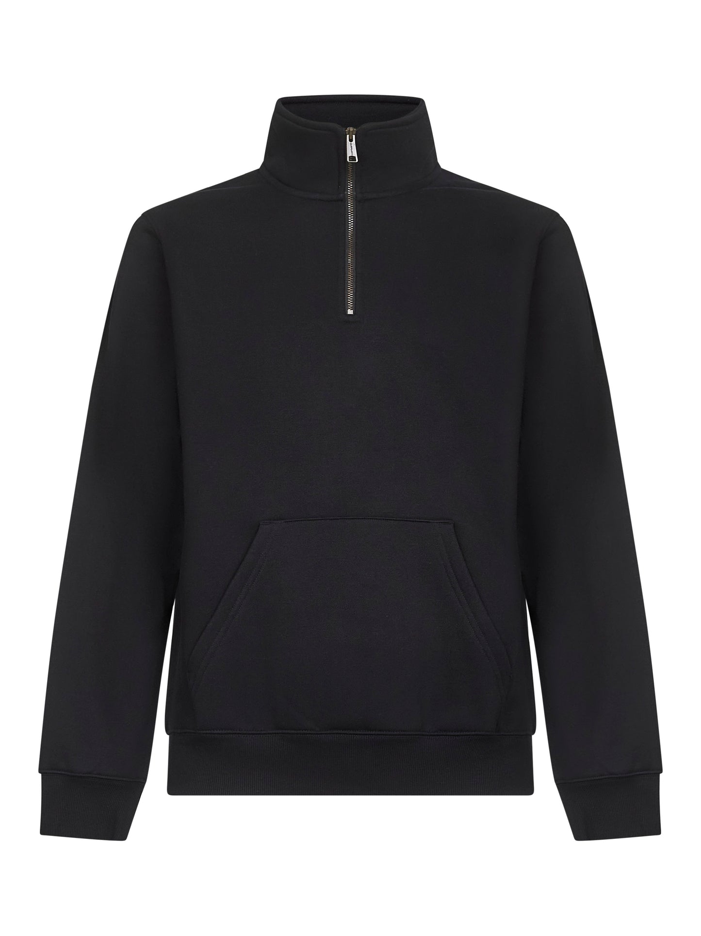 Black jersey Chase Neck Zip sweatshirt