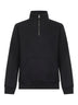 Black jersey Chase Neck Zip sweatshirt