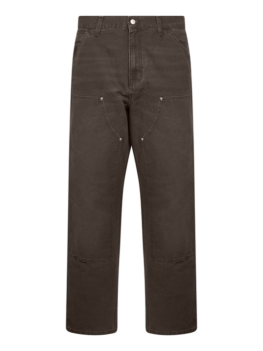 Jeans Double Knee in tela di cotone marrone