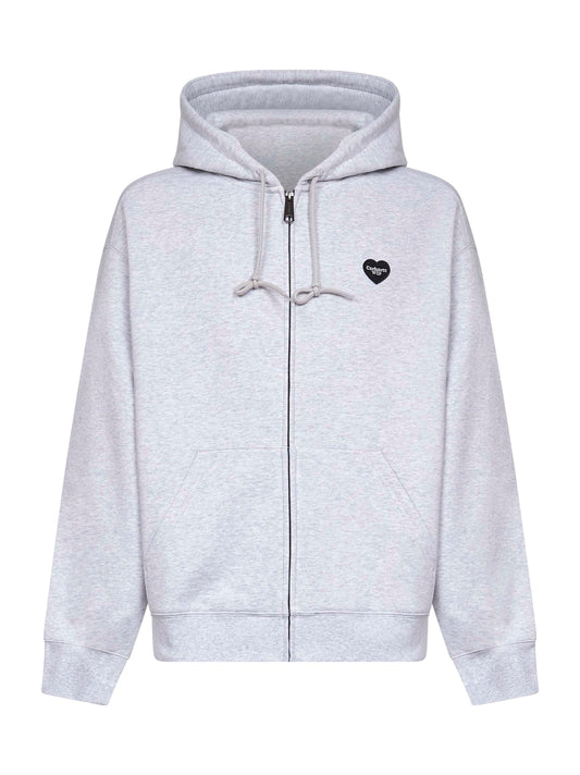 Grey Hooded Heart II Hartt zip-up hoodie
