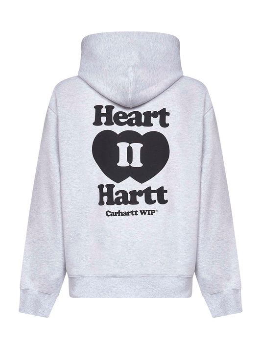 Grey Hooded Heart II Hartt zip-up hoodie