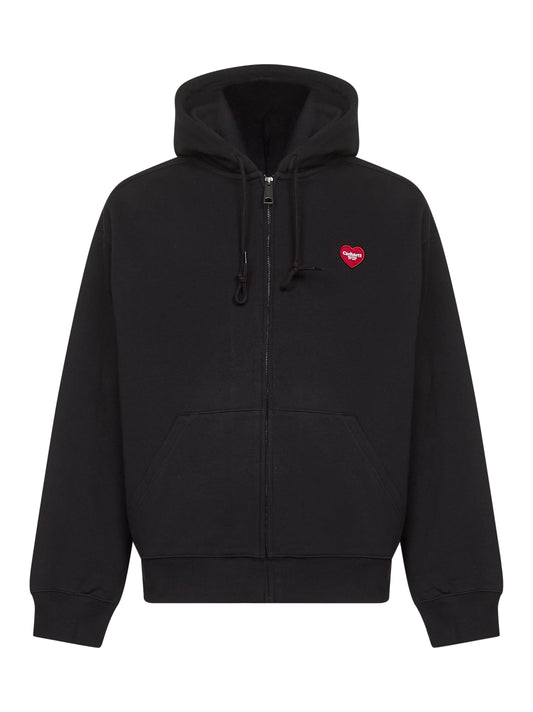 Black Hooded Heart II Hartt zip-up hoodie
