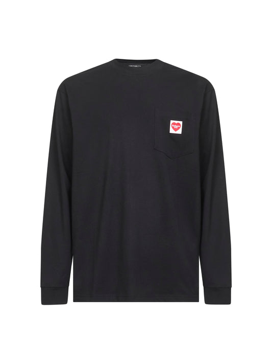 Black L/S Pocket Heart T-Shirt