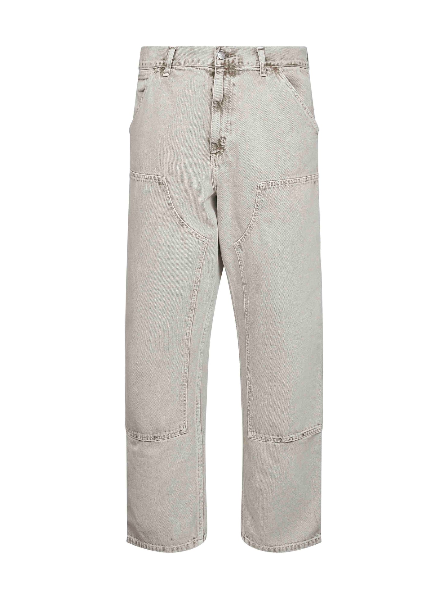 Jeans Double Knee in denim bianco