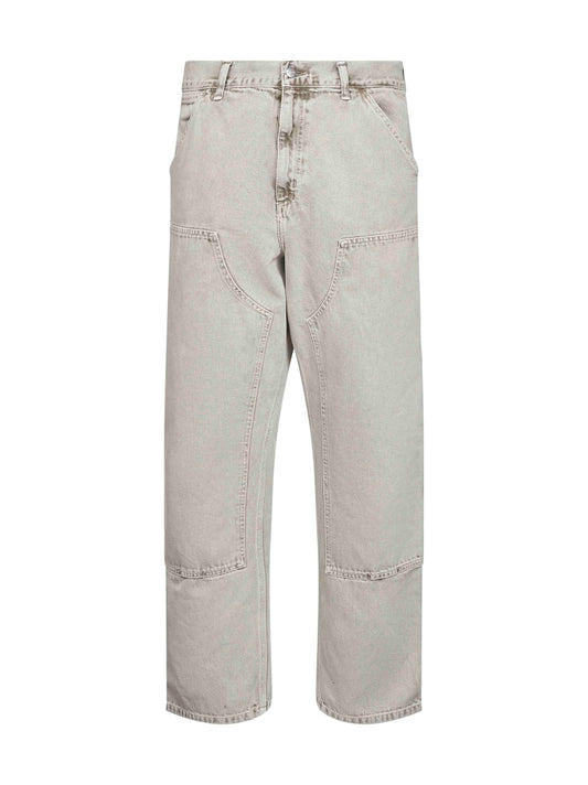 Jeans Double Knee in denim bianco