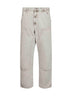 Jeans Double Knee in denim bianco