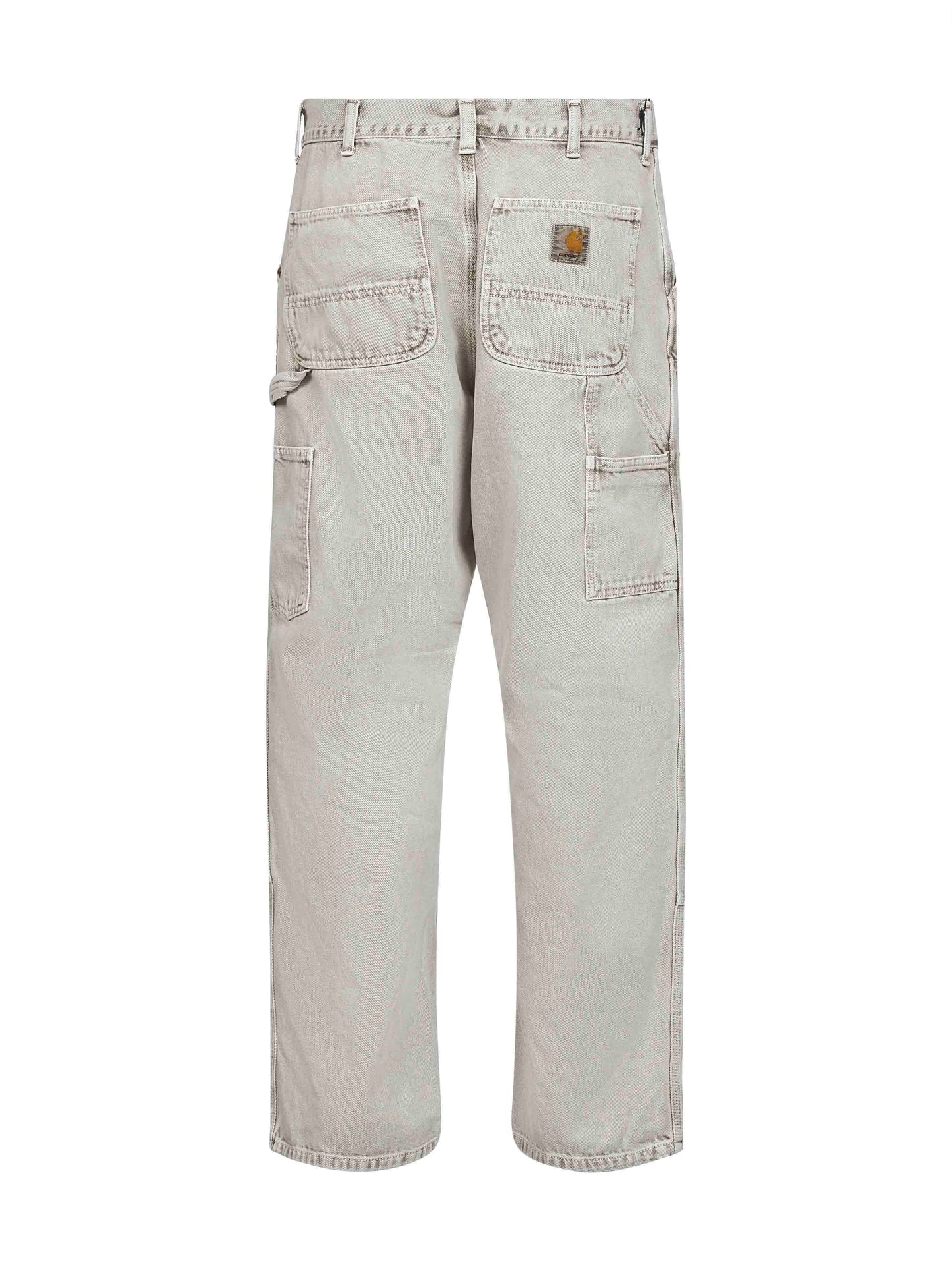 Jeans Double Knee in denim bianco