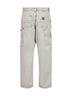 Jeans Double Knee in denim bianco