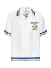 White silk twill Tennis Mascot shirt