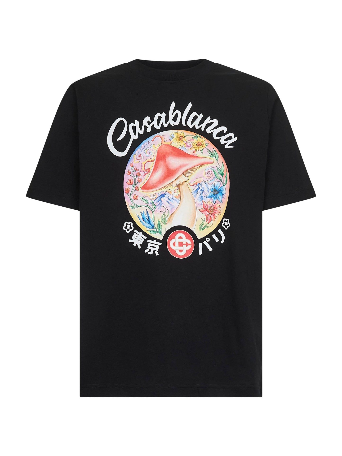 T-shirt Mushroom Emblem nera