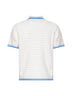 White bouclé short-sleeved polo shirt