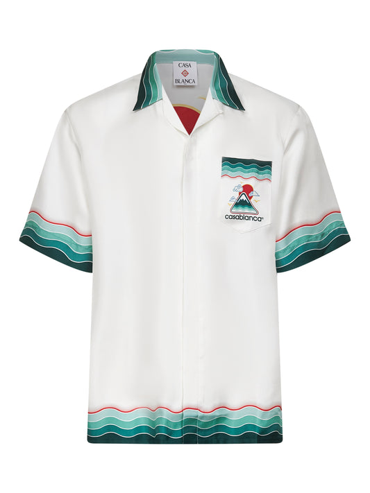 White silk twill Montagne Ondulée shirt