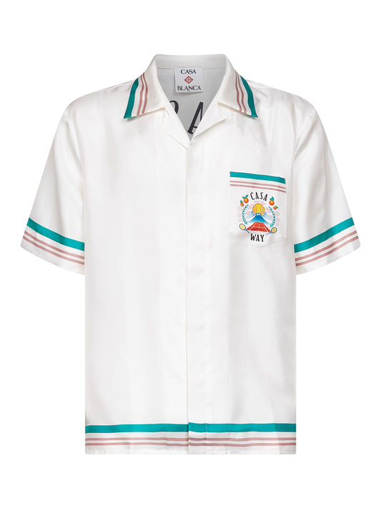 White silk twill Casa Way shirt