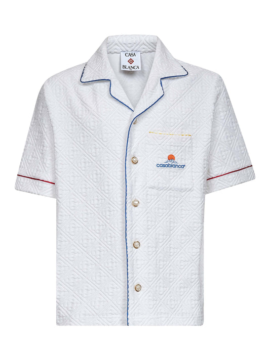 White Monogram Jacquard Towelling shirt