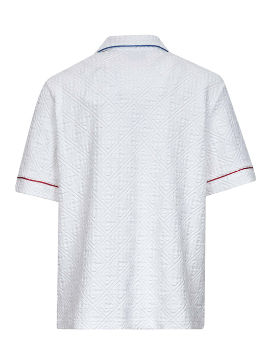 White Monogram Jacquard Towelling shirt