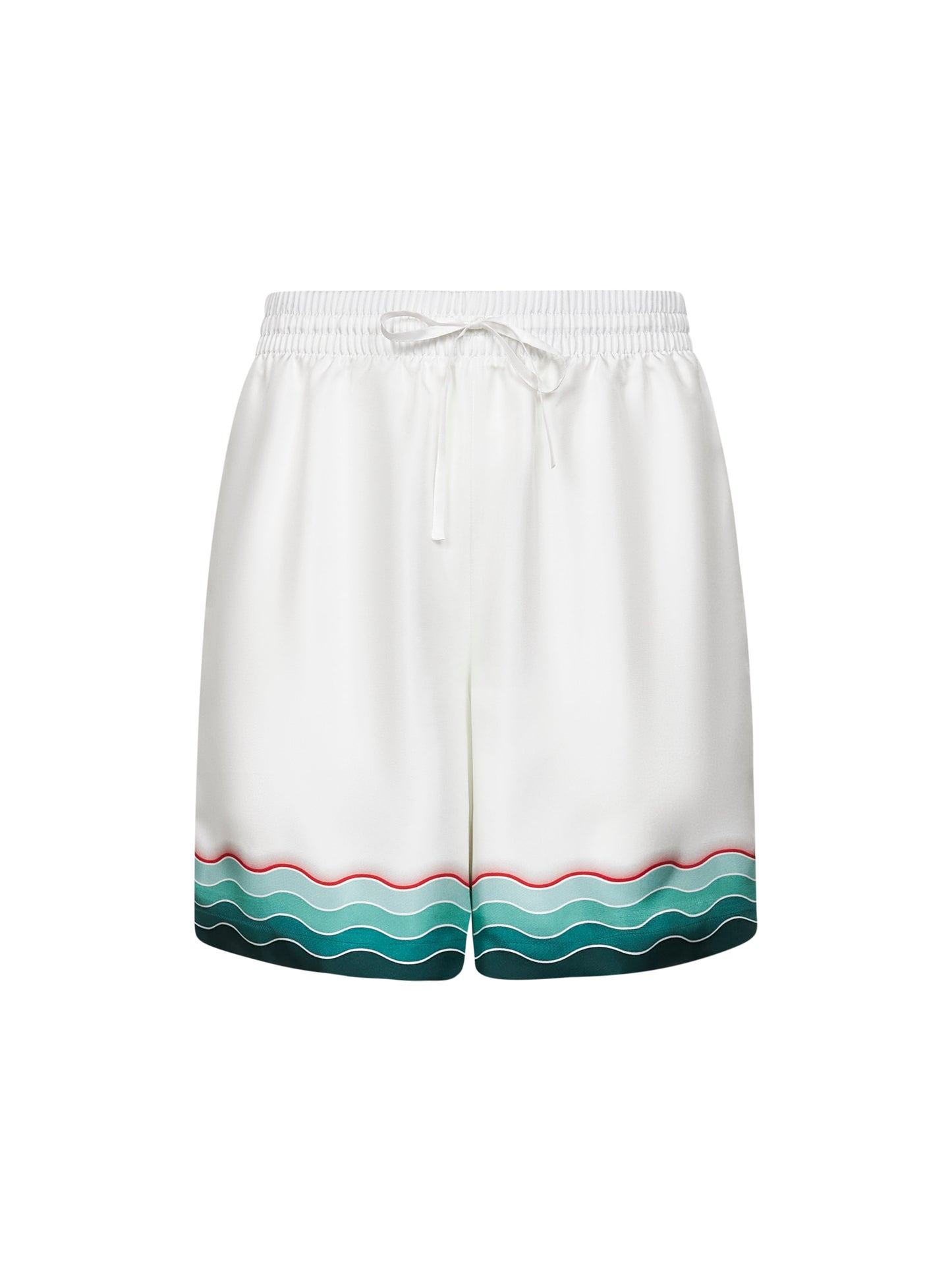 White silk twill Montagne Ondulée shorts