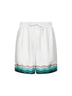 White silk twill Montagne Ondulée shorts