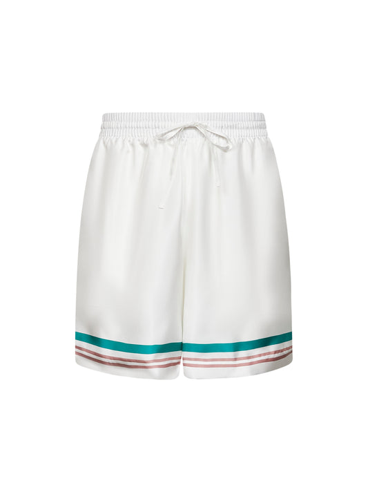 White silk twill Casa Way shorts