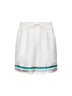 White silk twill Casa Way shorts
