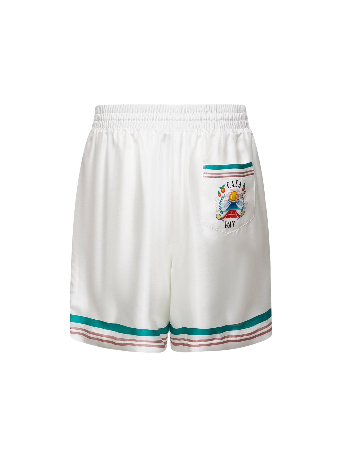 White silk twill Casa Way shorts