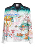 Multicolor silk twill Flowers shirt