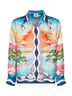 Printed silk twill Tennis Club shirt