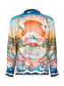 Printed silk twill Tennis Club shirt