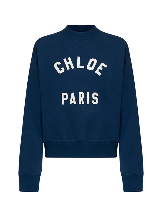 Crewneck Sweatshirt with Logo Lettering Print