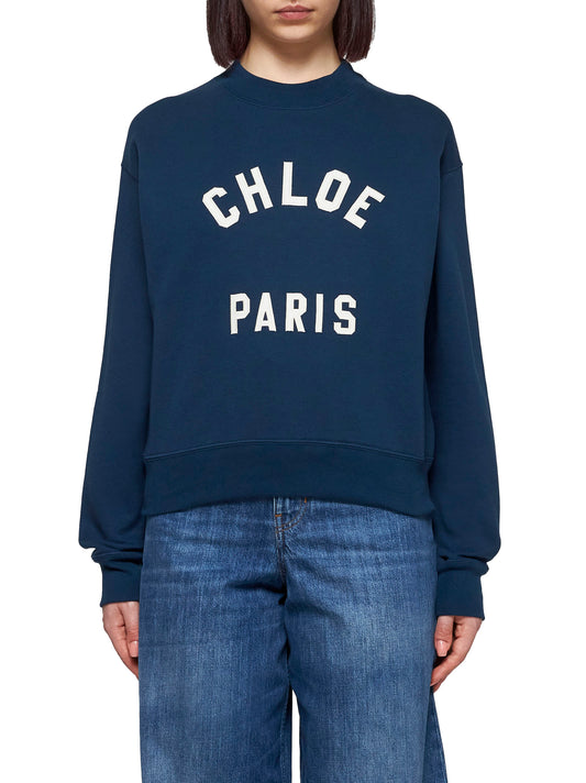 Crewneck Sweatshirt with Logo Lettering Print