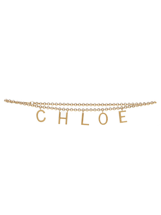 Gold Chloé Letters jewelry belt<BR/>