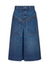 Blue denim knee length skirt