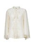 Ivory georgette and lace blouse