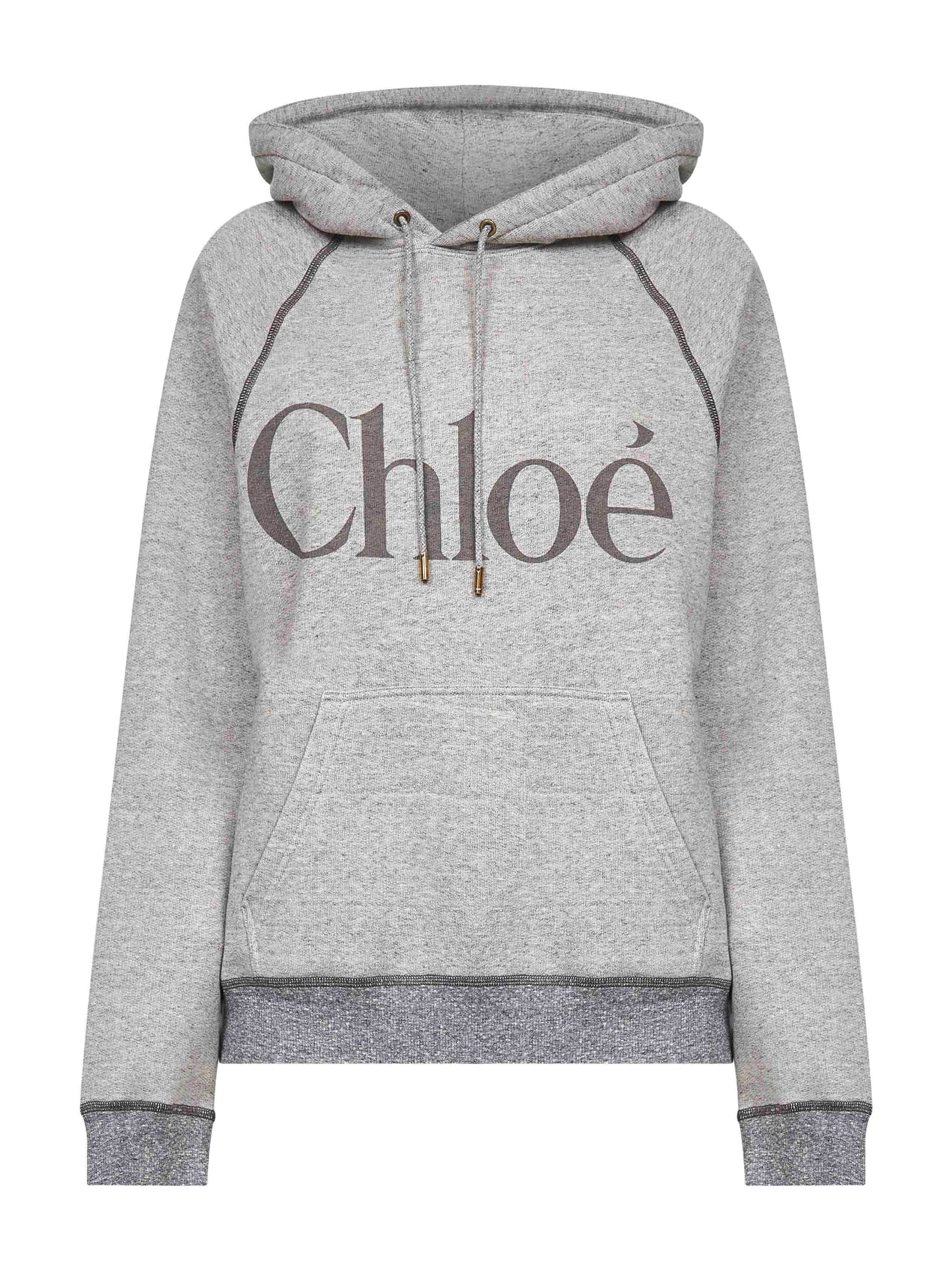 Grey fleece logo hoodie