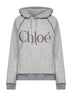 Grey fleece logo hoodie