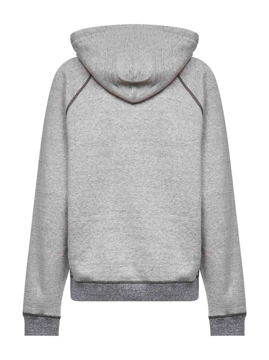 Grey fleece logo hoodie