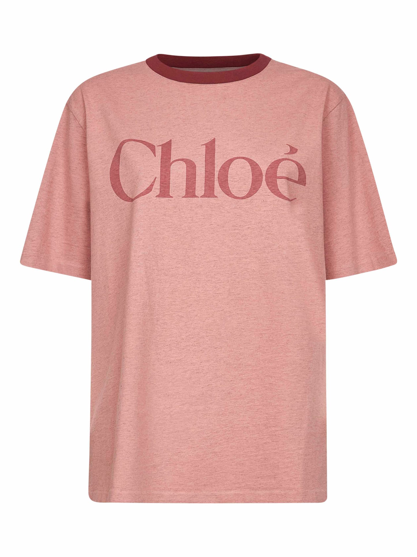 Pink cotton oversized logo T-Shirt
