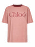 Pink cotton oversized logo T-Shirt