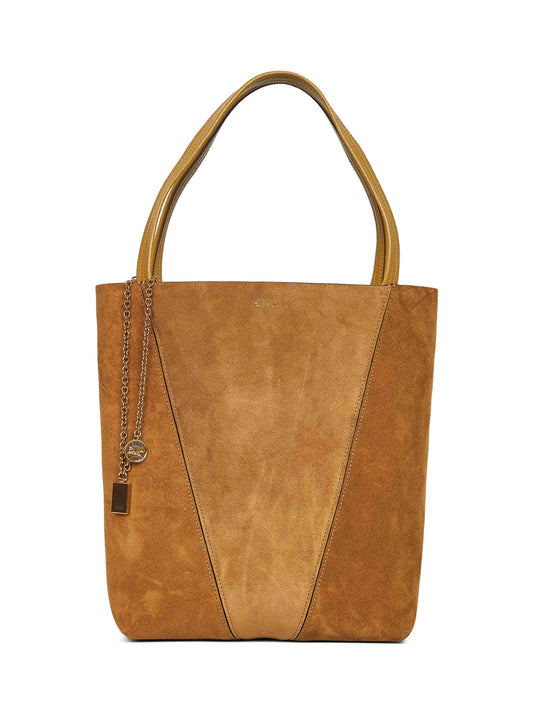 Gold khaki Chloé Spin tote bag