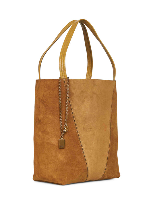 Gold khaki Chloé Spin tote bag