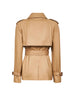 Beige cotton gabardine short trench coat