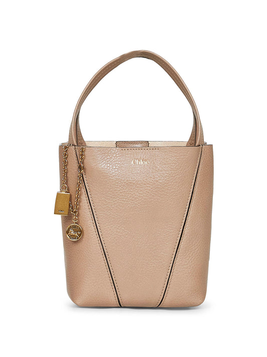 Beige Chloé Spin small tote bag