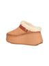 Pottery brown Nama wedge mules