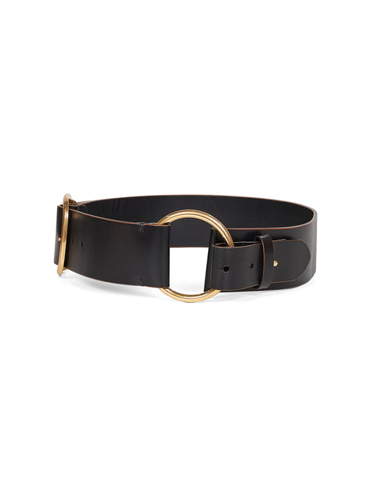 Black vintage-effect cowhide The Chloé Anita belt